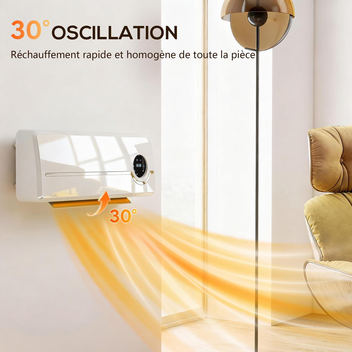 HEIZLÜFTER DE-17065 mit Timer & Thermostat Weiß - Weiß, Kunststoff (18.6/12.9/50cm) - ComfortXL