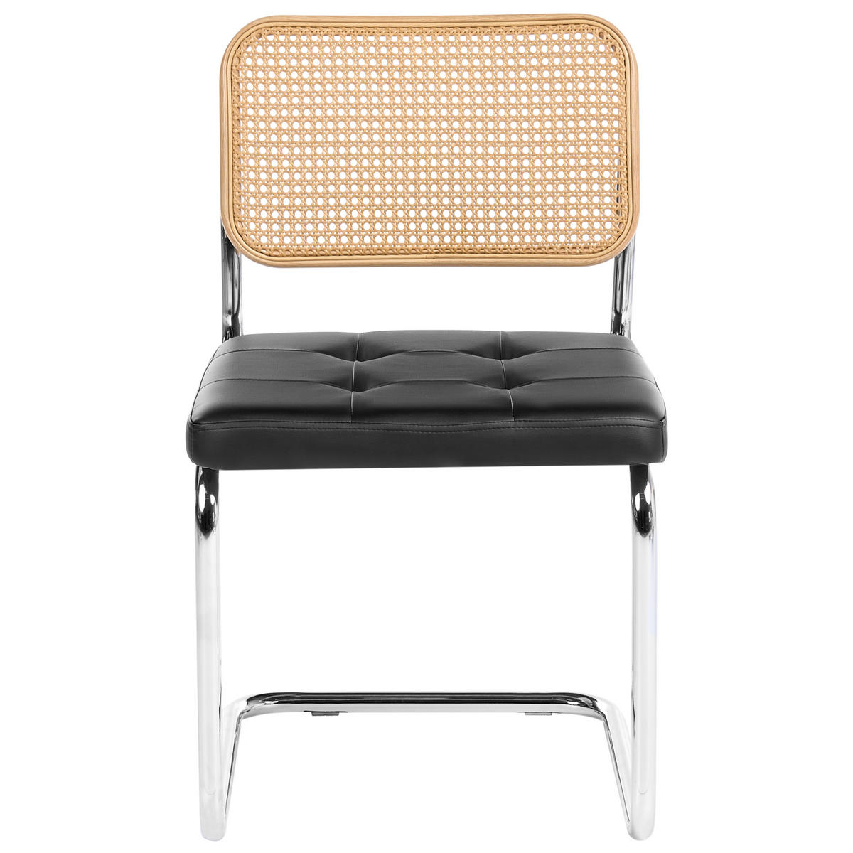 ESSZIMMERSTUHL 2er-Set Metall Schwarz Ethete - Hellbraun, Kunststoff (49/83/54cm) - Beliani