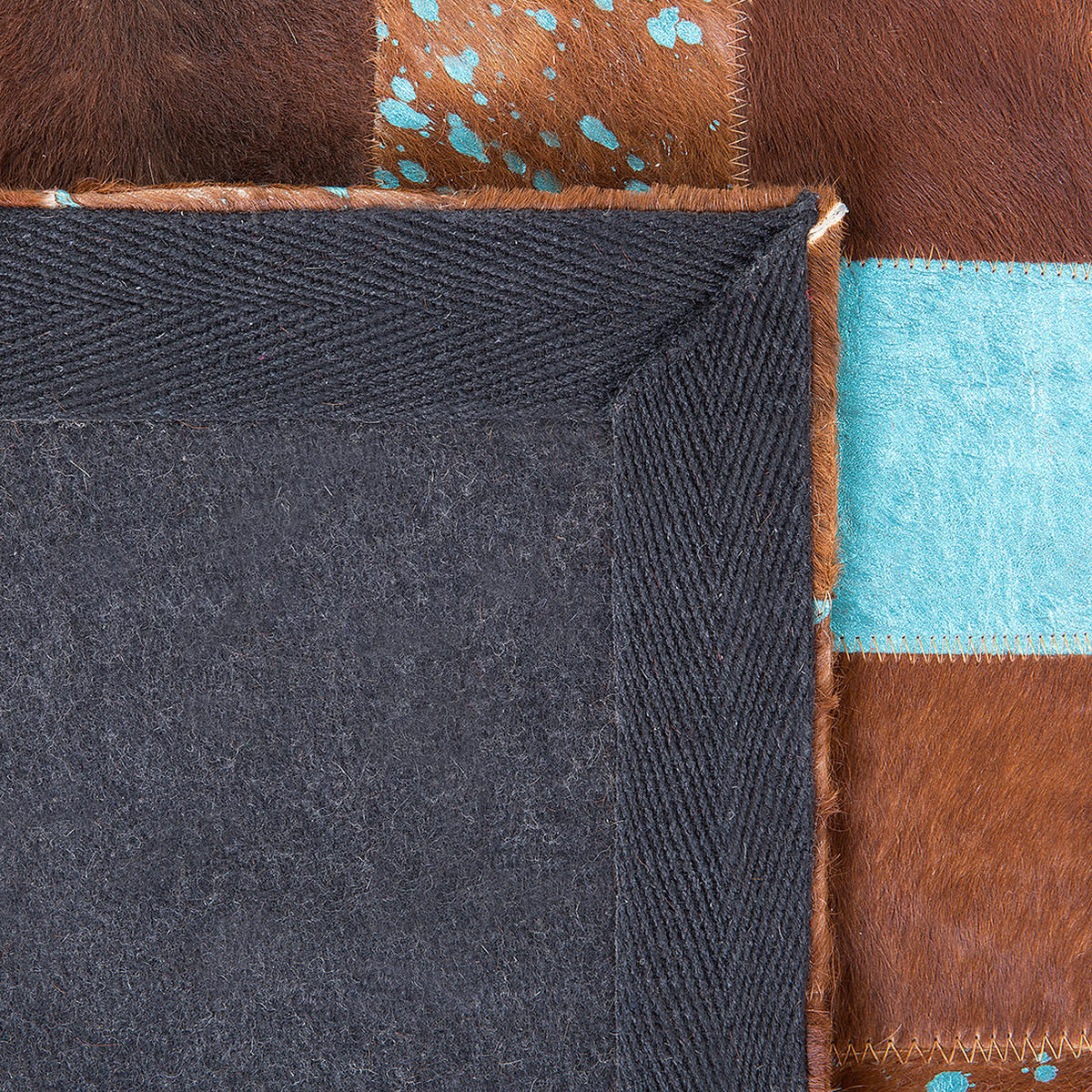 PATCHWORK-TEPPICH Aliaga 150/80 cm - Braun, Fell (80/150cm) - Beliani