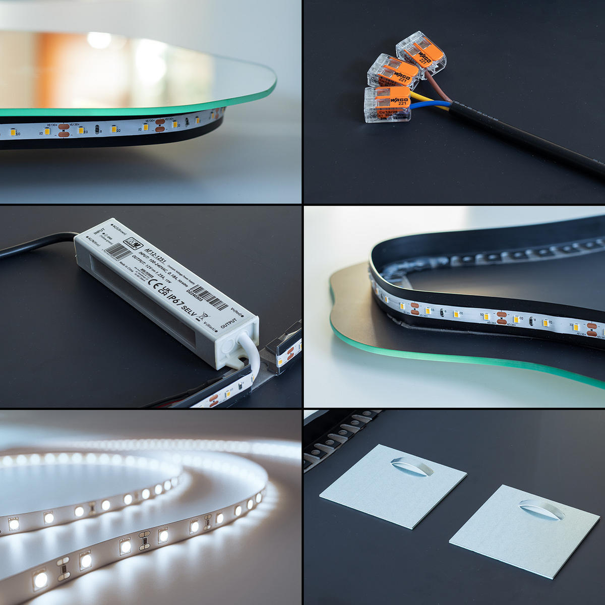 LED SPIEGEL 90 x 58,5 cm Unregelmäßige Form Kaltweiß 6500K - Transparent, Glas (90/58.5/0.4cm) - TULUP
