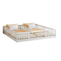 KINDERBETT 204/187/40 cm mit 2 Liegeflächen 90/200 cm und Sicherheitsgitter - Weiß, Holzwerkstoff (90/200cm) - BEAOK