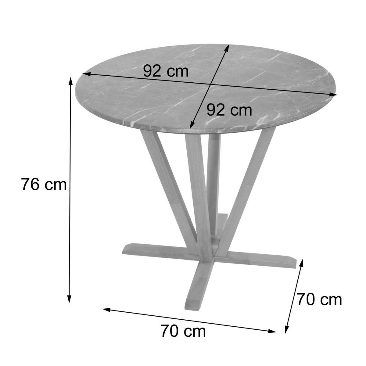 BISTROTISCH -B rund Grau - Grau, Holz (92/76/92cm) - MCW