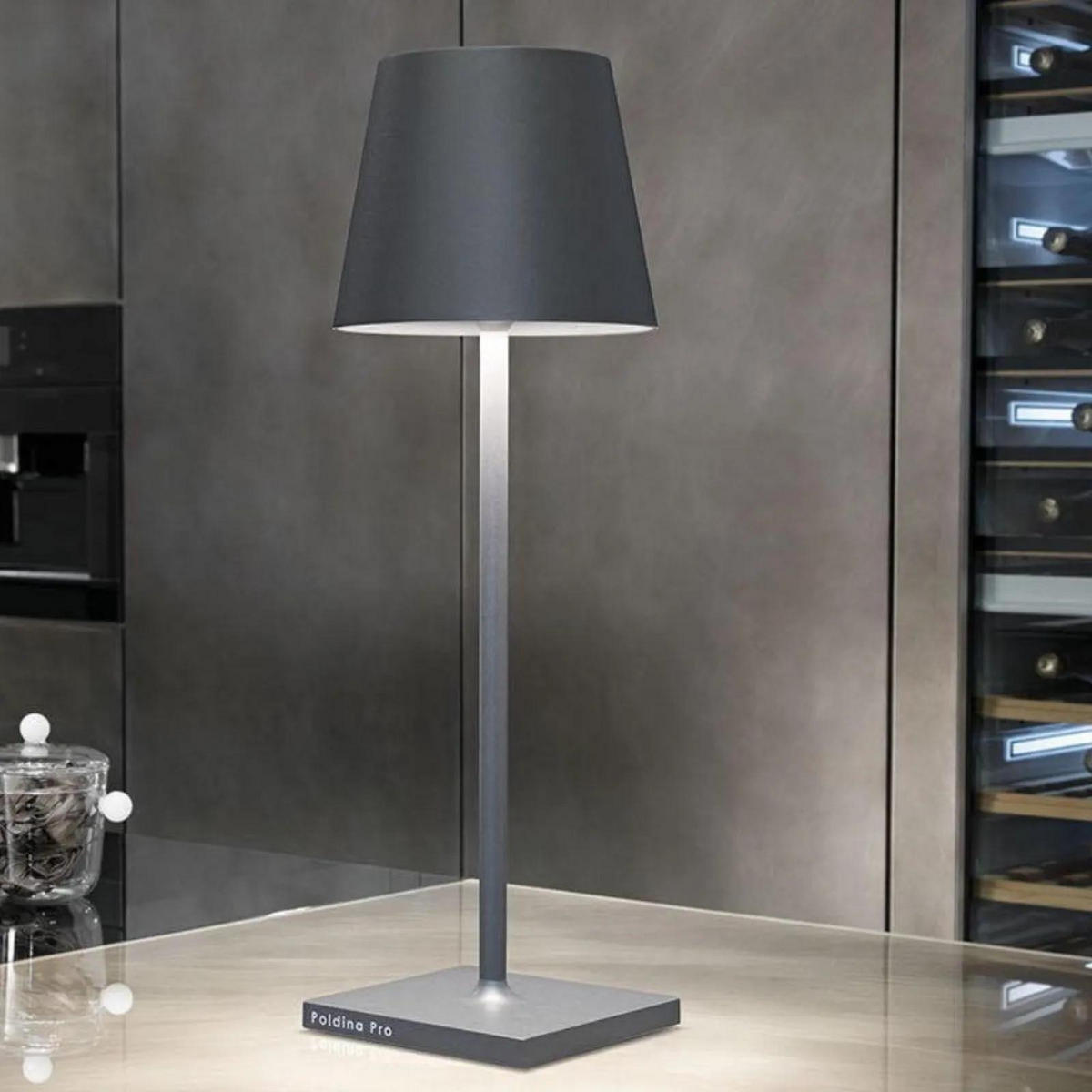 AKKULEUCHTE Poldina L desk Dunkelgrau - Dunkelgrau, Metall (8.25/8.25/49.7cm) - click-licht