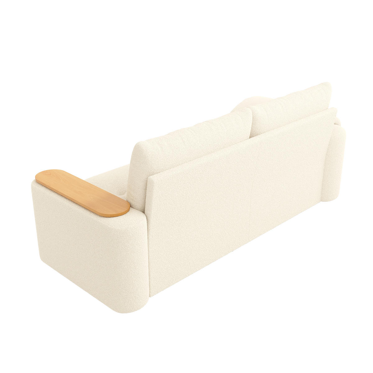 3-SITZER-SOFA DE-33245 mit Beistelltisch Beige - Beige, Holzwerkstoff (207.5/87/80cm) - ComfortXL