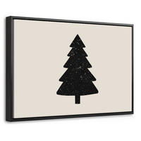 LEINWAND Bilder mit Rahmen - Weihnachtsbaum - Schwarz - Urlaub - Beige - 30x20 - Schwarz, Textil (30/20cm) - MuchoWow
