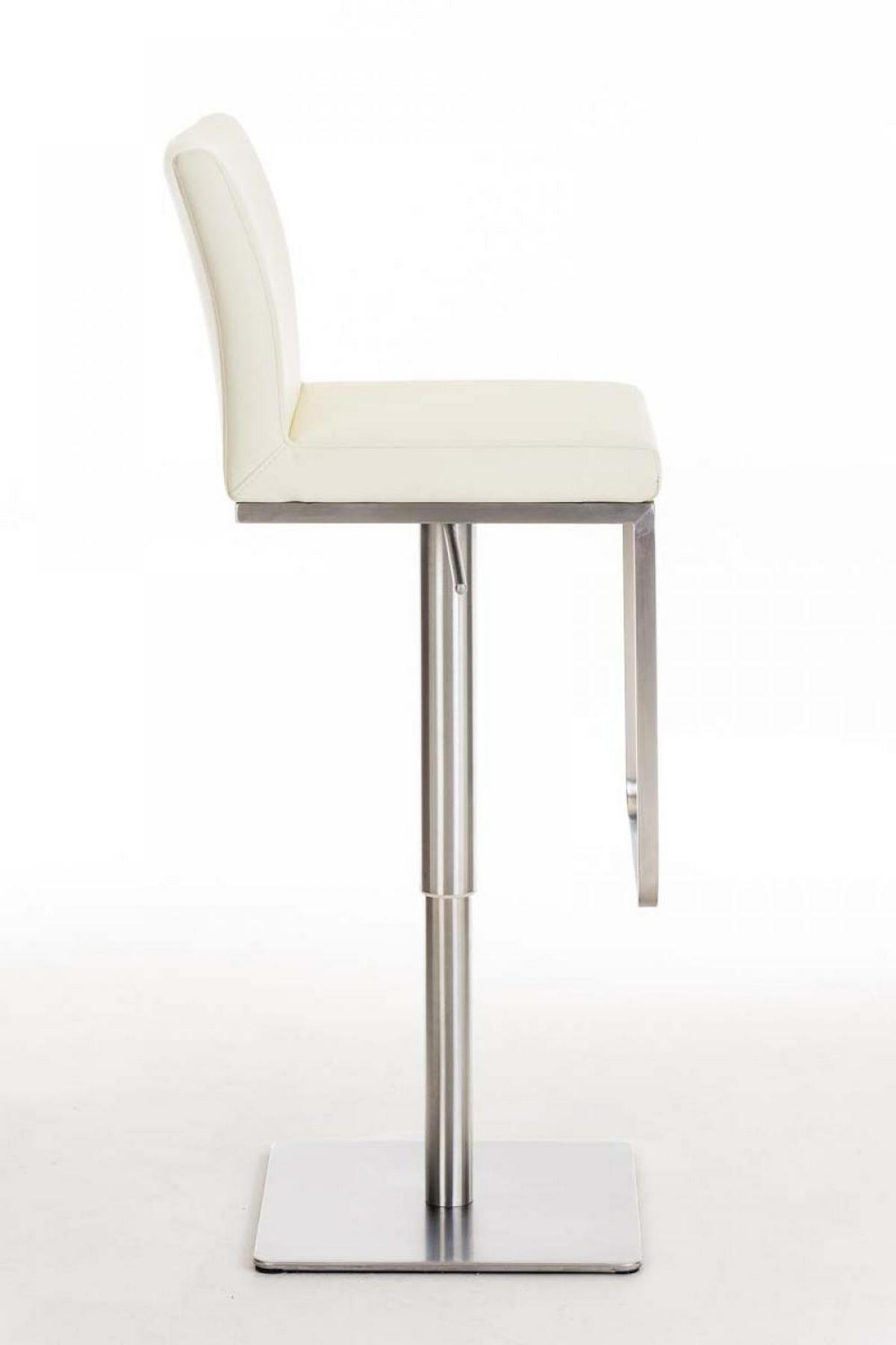 BARHOCKER 2er Set Lederlook Creme - Edelstahlfarben/Creme, Textil/Metall (42/86/44cm) - CLP