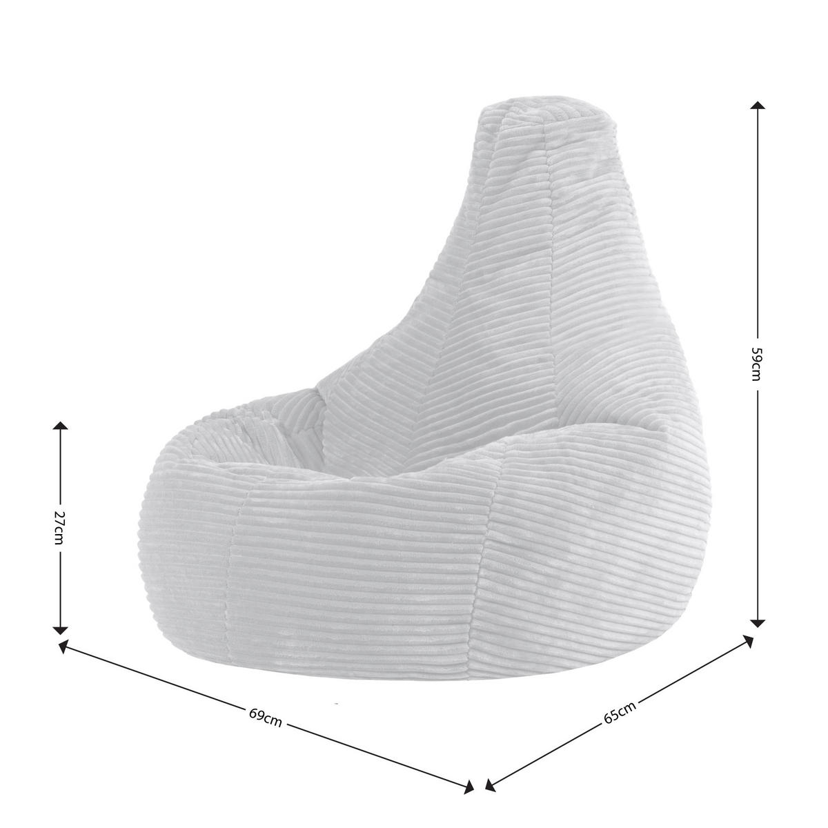 SITZSACK für Kinder Sessel aus Cord 2-tlg. - Salbeigrün, Textil (69/59/65cm) - icon