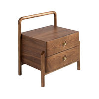 NACHTSCHRANK Nussbaum 56/44/60 cm - Nussbaumfarben/Goldfarben, Holz/Holzwerkstoff (56/60/44cm) - ANGEL CERDA