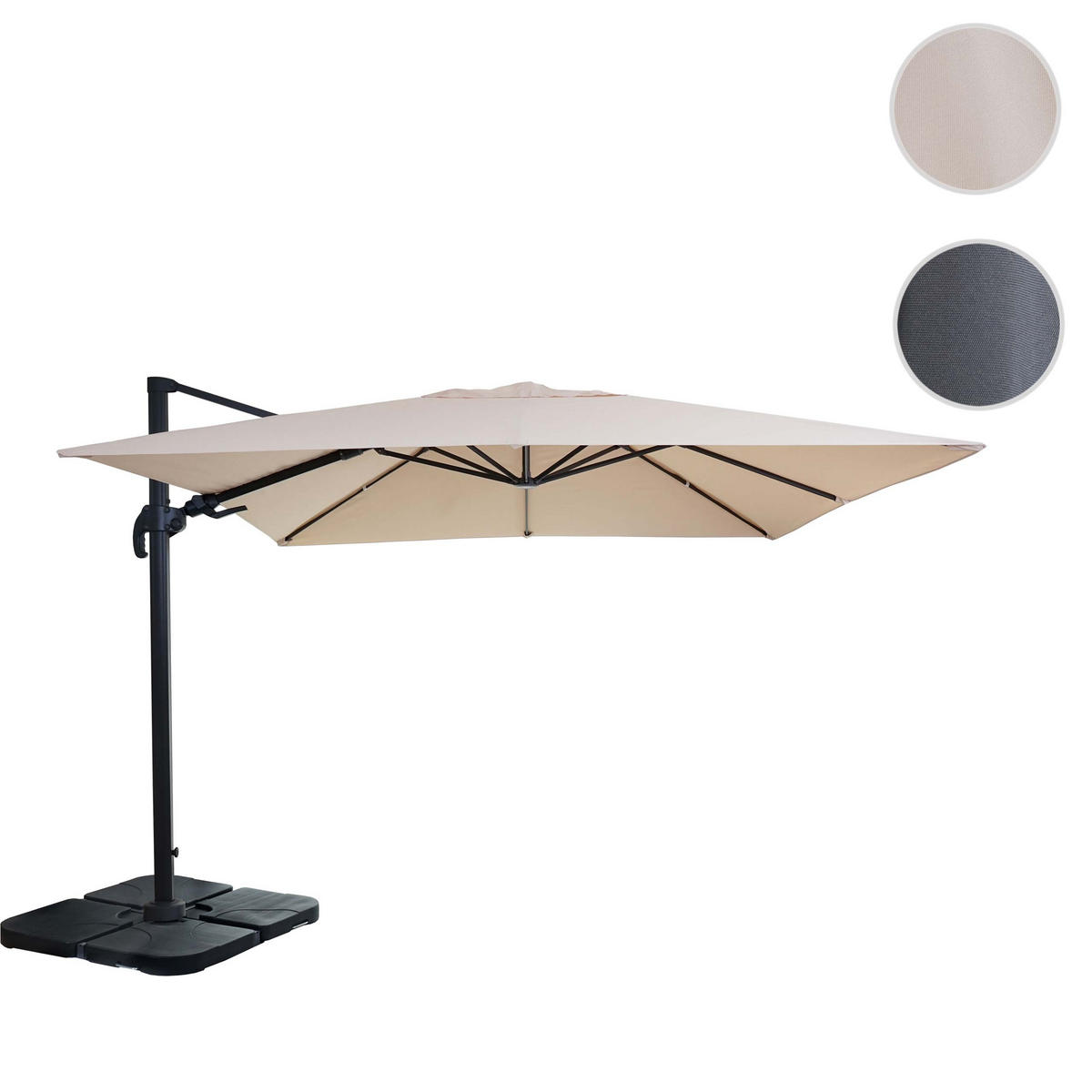 AMPELSCHIRM I Cremeweiß 300/300 cm - Weiß, Textil (360/300cm) - MCW