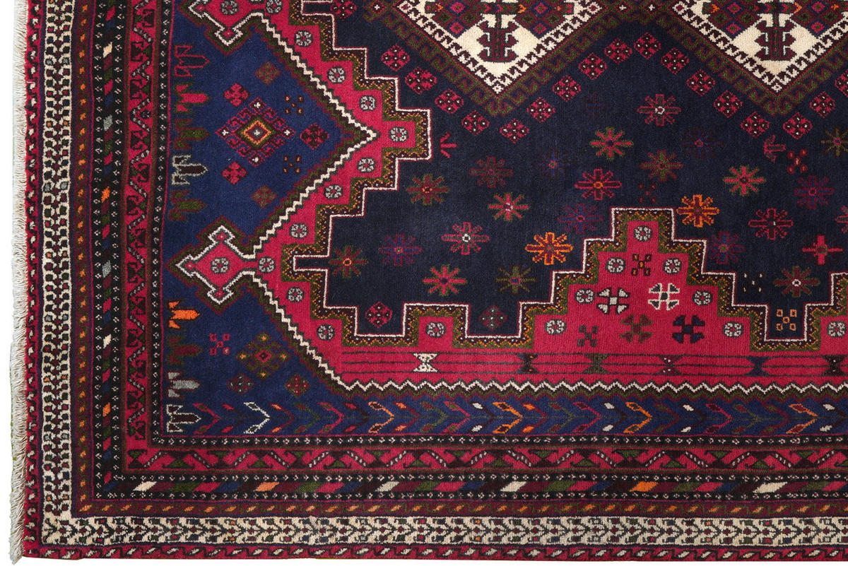 TEPPICH Afshar Blau 242/174 cm Schurwolle - Blau, Textil (174/242cm) - Looma