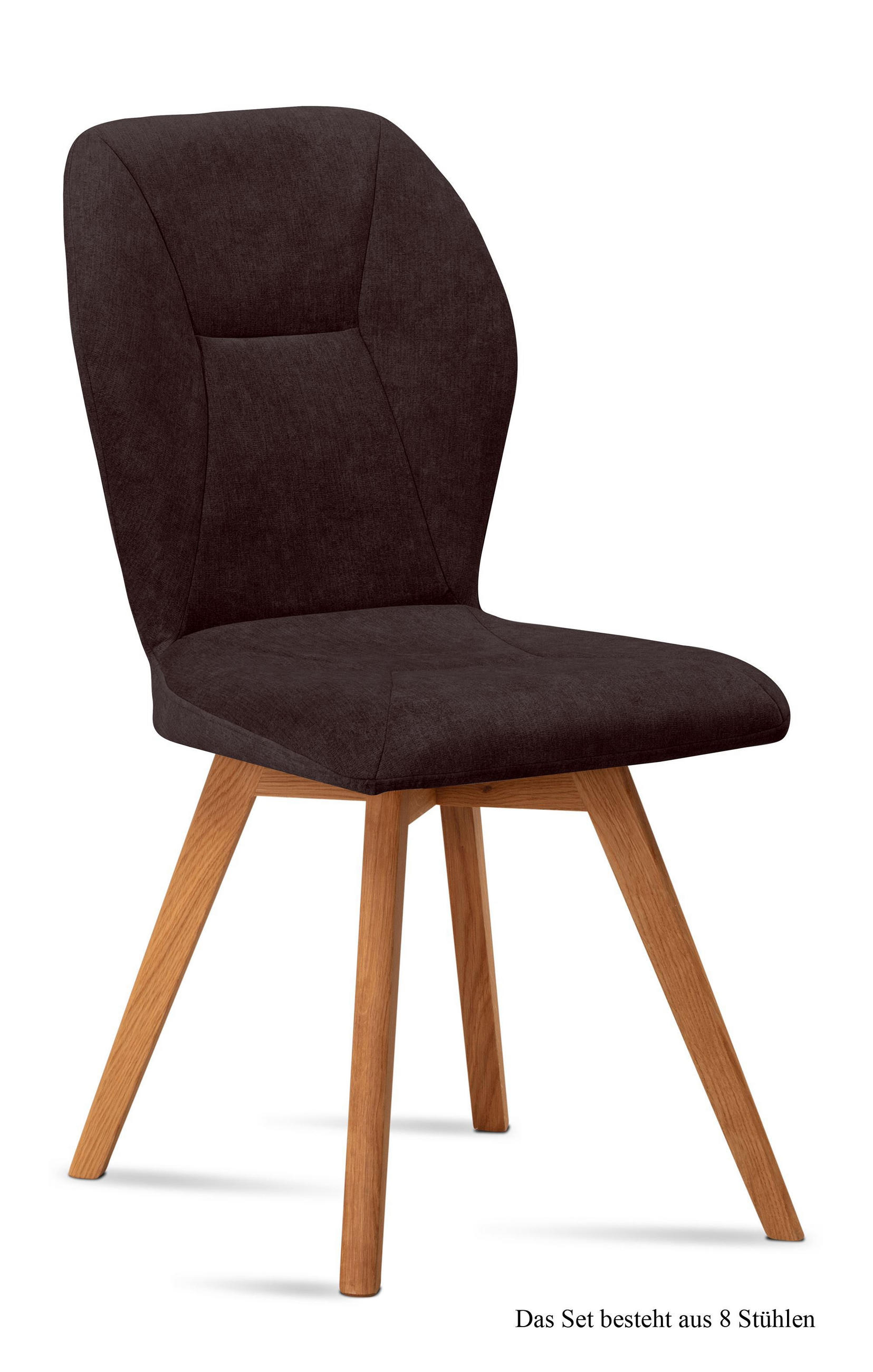 ESSZIMMERSTUHL (8er-Set) Donia 51x92x60 Eiche geölt/Espresso - Eichefarben/Dunkelbraun, Kunststoff (60/92/51cm) - 58aufmkessel