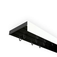 VORHANGSCHIENE SH, 3-läufig, Schiene schwarz, Blende 5 cm weiß, 120 cm - Schwarz, Kunststoff (4.7/1.7/120cm) - SN Deco
