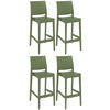 BARHOCKER 4er Set Kunststoff Oliv - Olivgrün, Kunststoff (45/105/51cm) - CLP