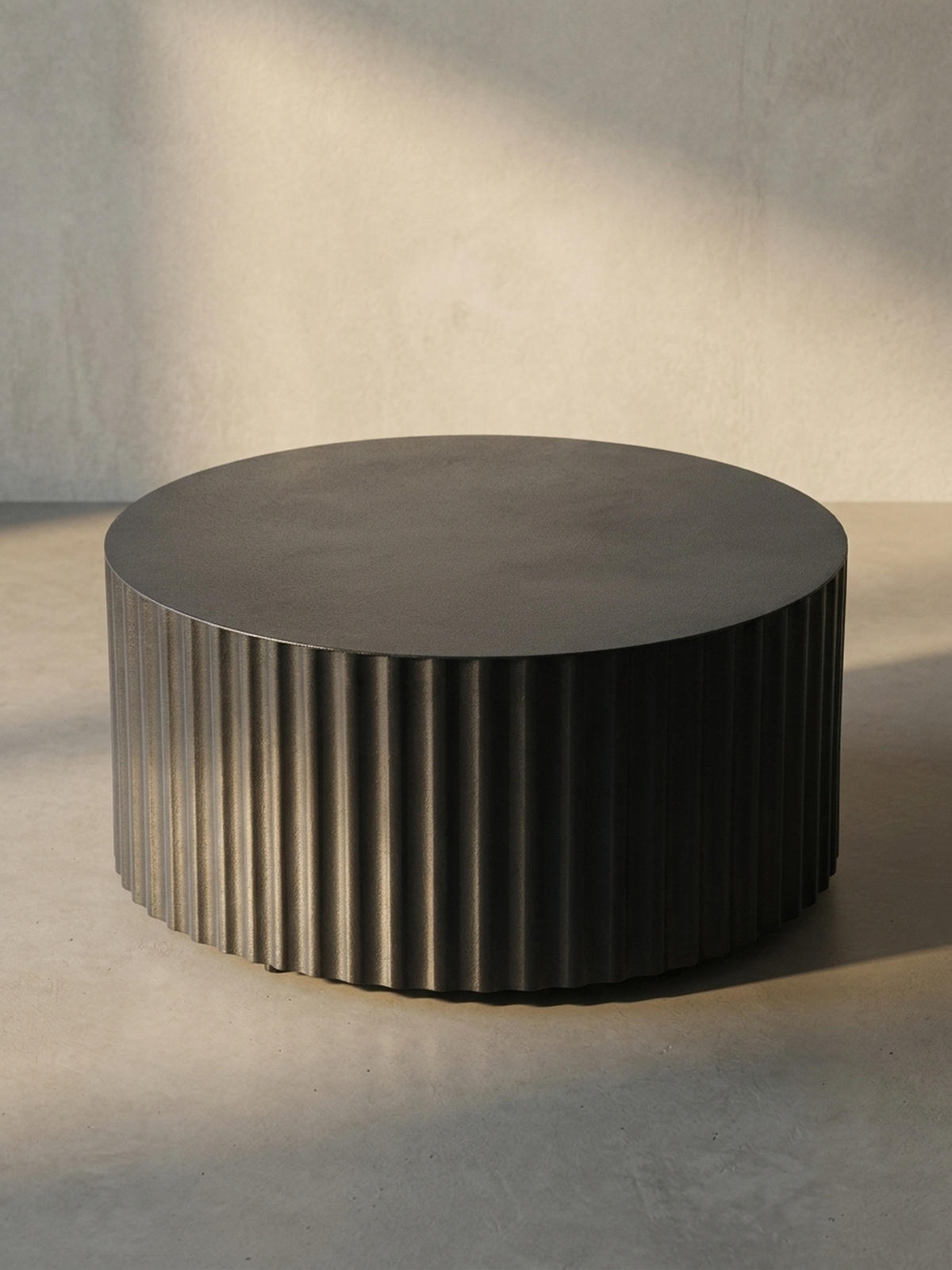SOFATISCH Rund, Schwarz Metall, Wellenmuster, Maße 67x67x31 cm - Schwarz, Metall (67/67/31cm) - KADIMA DESIGN