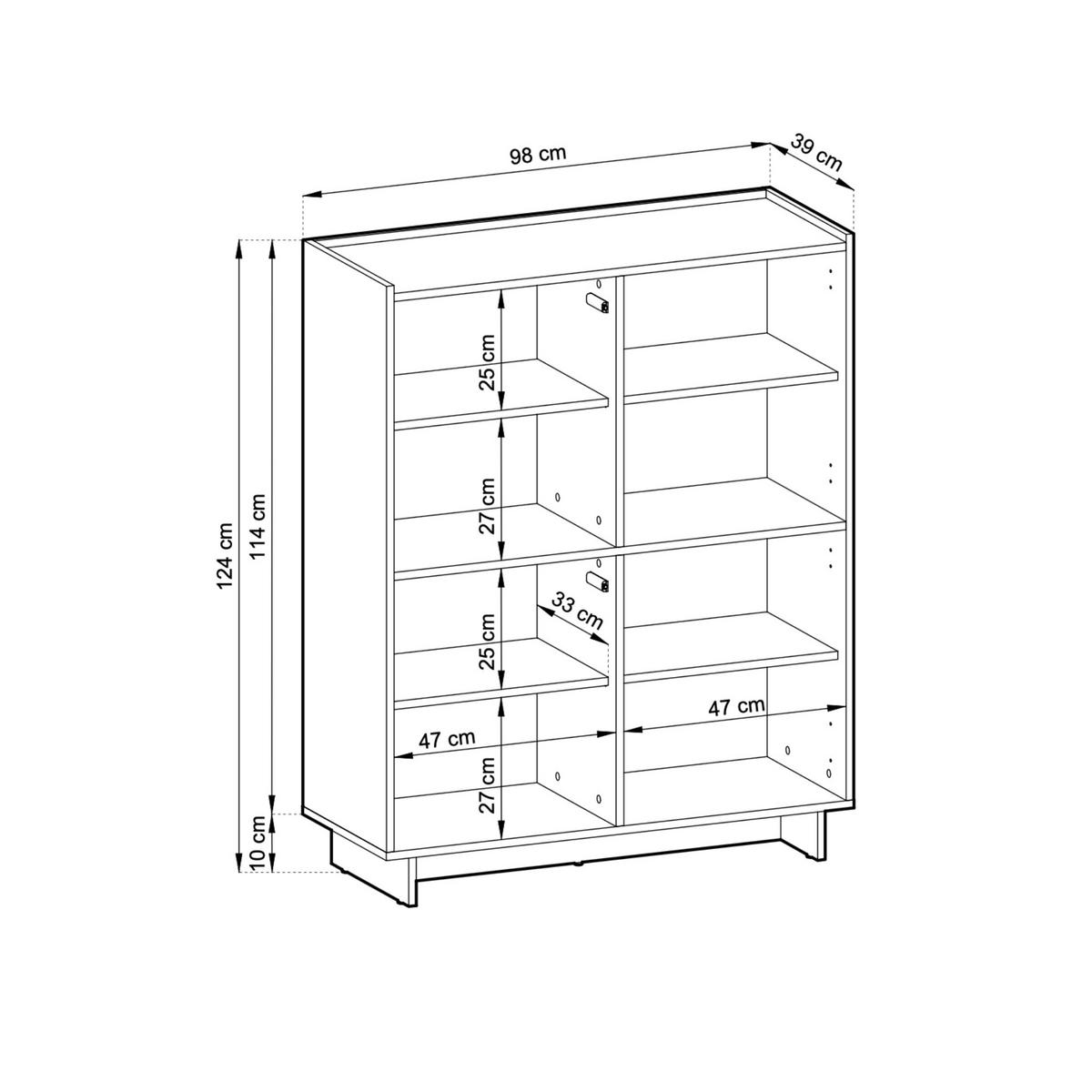 KOMMODE: karamellfarbene Eiche, 98 x 124 x 39 cm - Braun, Holzwerkstoff (98/124/39cm) - 3XE LIVING