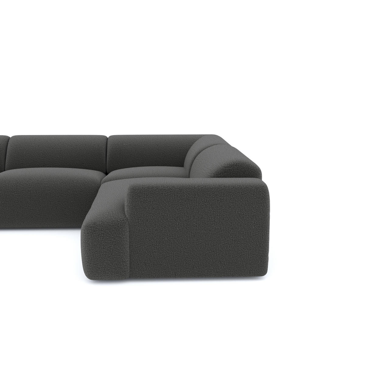 WOHNLANDSCHAFT Bouclé-Stoff Graphitgrau 354cm - Graphitfarben/Grau, Textil (354/164cm) - Sia Home