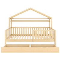 HAUSBETT Kiefernholz 90/200 cm Natur - Ahornfarben, Holz - Raumix