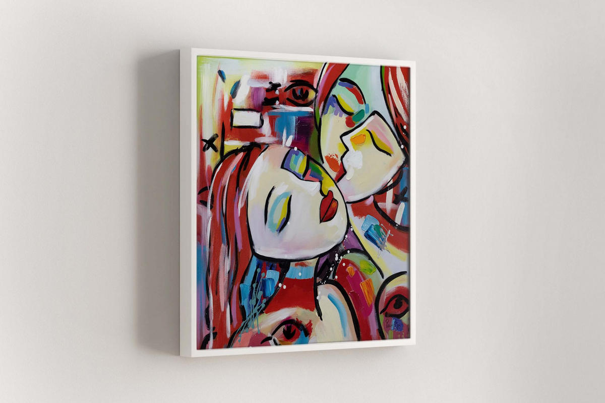 ÖLGEMÄLDE 80/80 cm - Multicolor, Holz/Textil (80/80cm) - KUNSTLOFT