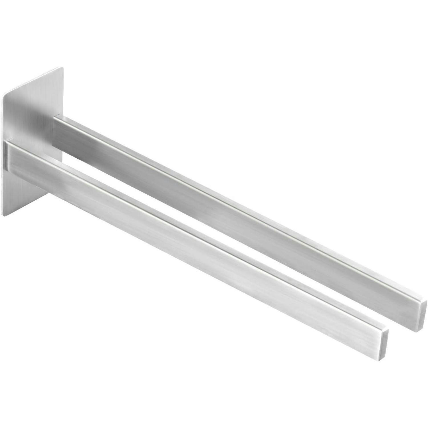 HANDTUCHSTANGE ohne Bohren 39 cm Edelstahl Gebürstet - Silberfarben, Metall (8/39/13.8cm)
