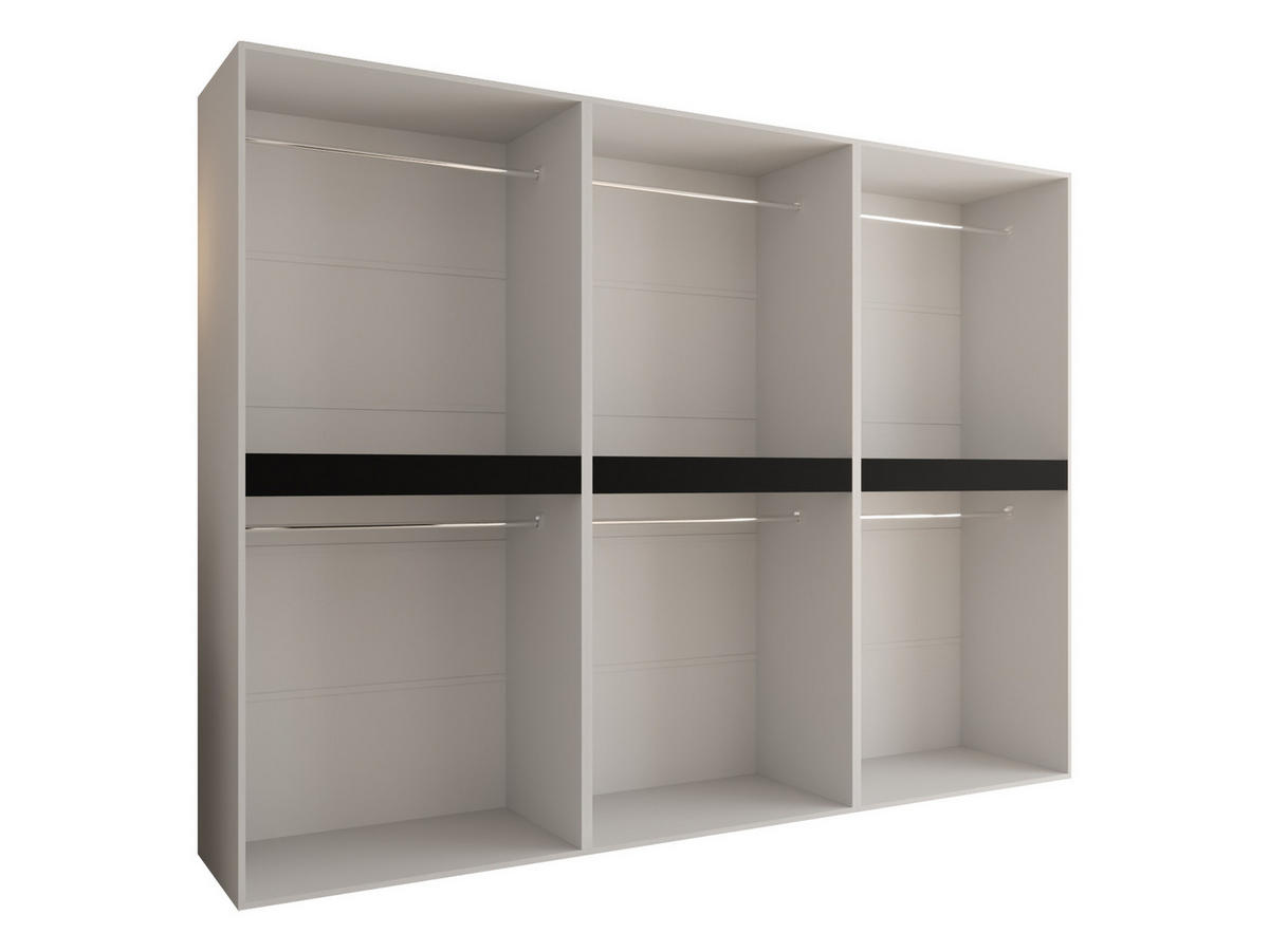 DREHTÜRENSCHRANK Espresso 270 cm - Schwarz/Weiß, Holzwerkstoff/Kunststoff (270/203/50cm) - MIRJAN24