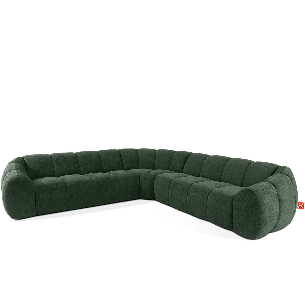 ECKSOFA RECHTS/LINKS FLAVA, Dunkelgrün - Dunkelgrün, Holz/Holzwerkstoff (310/310cm) - KONSIMO®