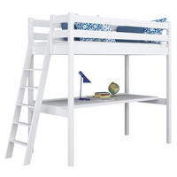 HOCHBETT N02 mit Schreibtisch Weiß 80/180 - Weiß, Naturmaterialien/Holz (80/180cm) - N-Wood