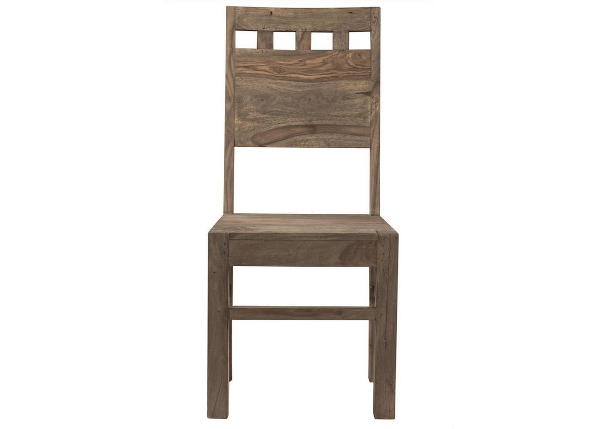 STUHL Massivholz 45 x 45 x 100 cm grau NATURE GREY #120 - Grau, Holz (45/100/45cm) - Massivmoebel24