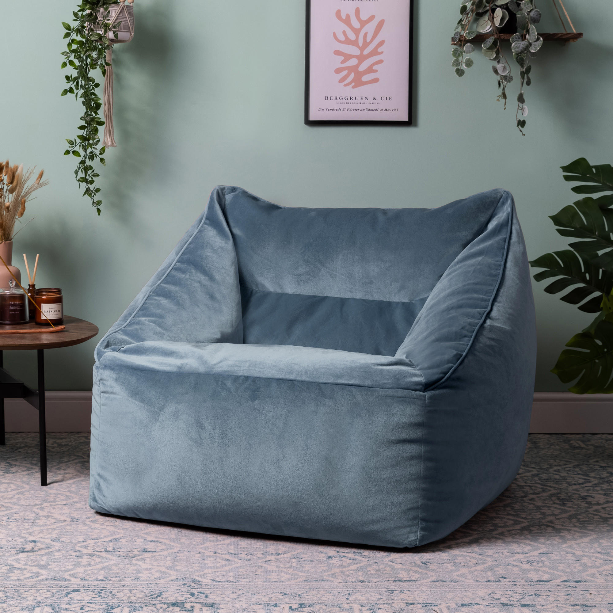 Thumbnail - icon Sitzsack, Hellblau, Textil, 1-Sitzer, Freiform, 97x73x84 cm, Hergestellt in Deutschland, Oeko-Tex® Standard 100, Re...