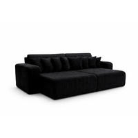 SCHLAFSOFA, Cordstoff Tilia, Schwarz, PIANO DOUBLE - Schwarz, Holz (246/83/145cm) - Kaiser Möbel