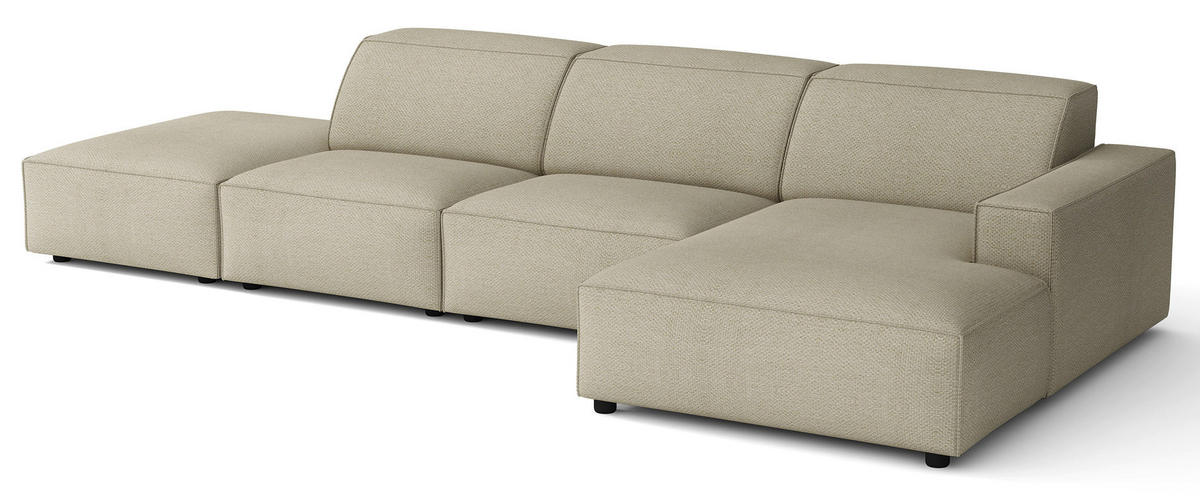 ROHOVÁ pohovka Sellmo, 344 cm - čierna/taupe, textil/plast (166/350cm) - Selsey