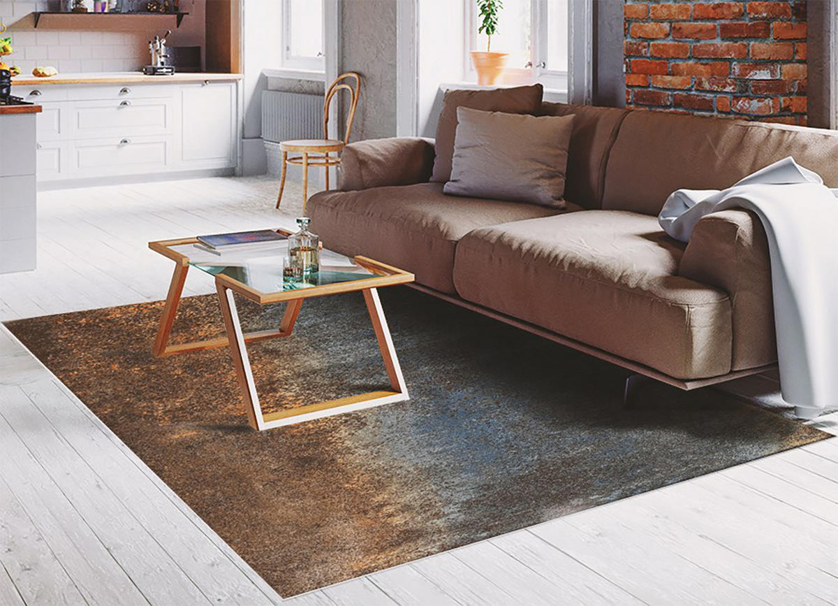 VINYL TEPPICH 150x225 cm Verrostetes Blech - Rostfarben/Grau, Kunststoff (150/225cm) - TULUP