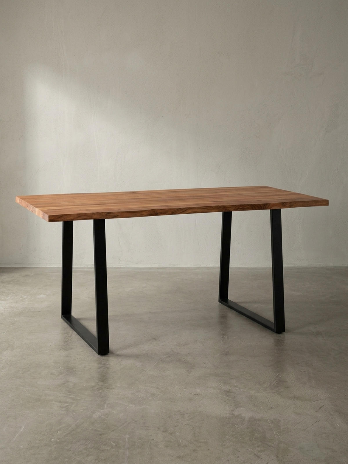 SCHREIBTISCH Massivholz Baumkante Handgefertigt Akazie TARN, Goldbraun-Schwarz 180x90x76 cm - Schwarz/Braun, Holz/Metall (90/180/76cm) - KADIMA DESIGN