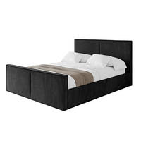POLSTERBETT mit Bettkasten, Fußteil und Lattenrost, Boxbett mit Matratze H3/H4 - EMMI-Z 160x200 Schwarz - Schwarz, Holzwerkstoff/Textil (160/200cm) - ALTDECOR