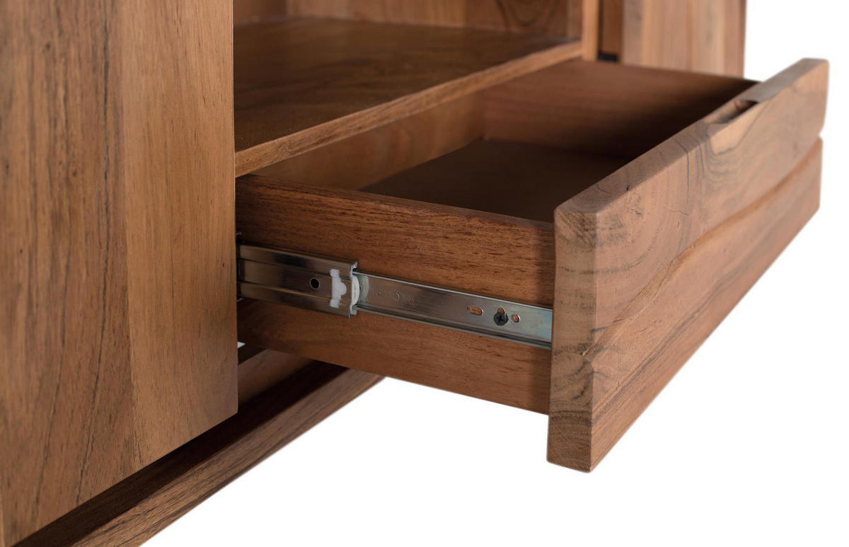 TV-SCHRANK aus natürlichem Akazienholz und silbernem Metall - Braun, Holz (170/56/40cm) - Giner y Colomer