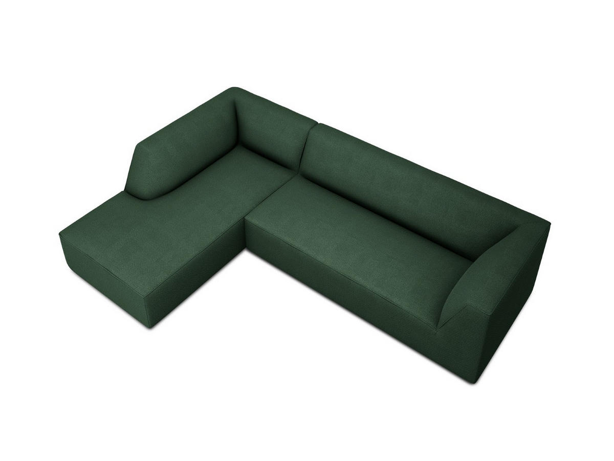 ECKSOFA links Ruby aus strukturiertem Stoff grün 4 Sitzplätze - Grün, Textil (180/273cm) - Micadoni