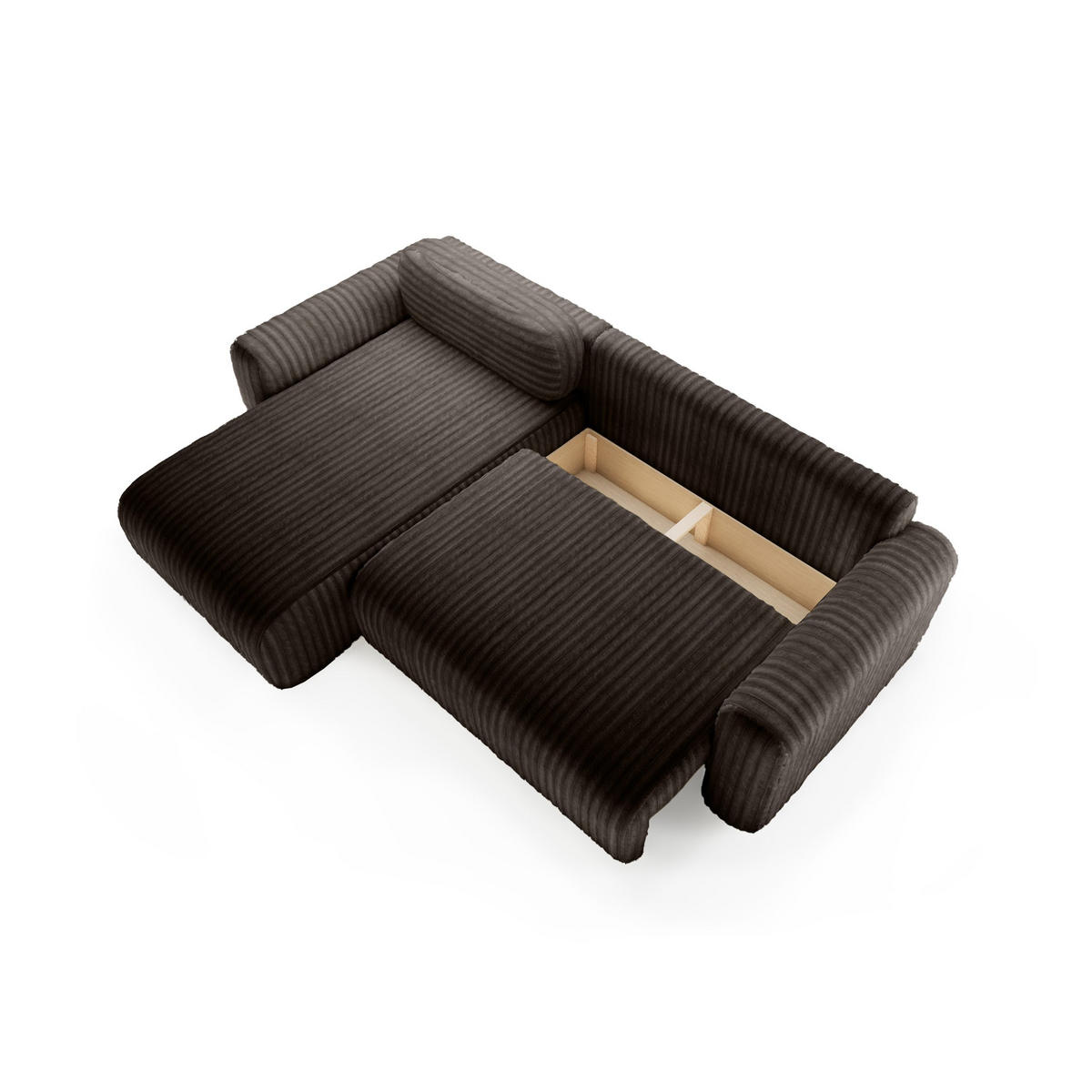 ECKSOFA mit Schlaffunktion Emmen, Dunkelbraun - Dunkelbraun, Textil (286/100cm) - Fedve