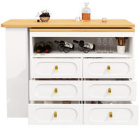 BARTISCH 137-203/39/90 cm in Weiß mit Stauraum und 360° Drehfunktion - Weiß, Holzwerkstoff (39/203/92cm) - BEAOK