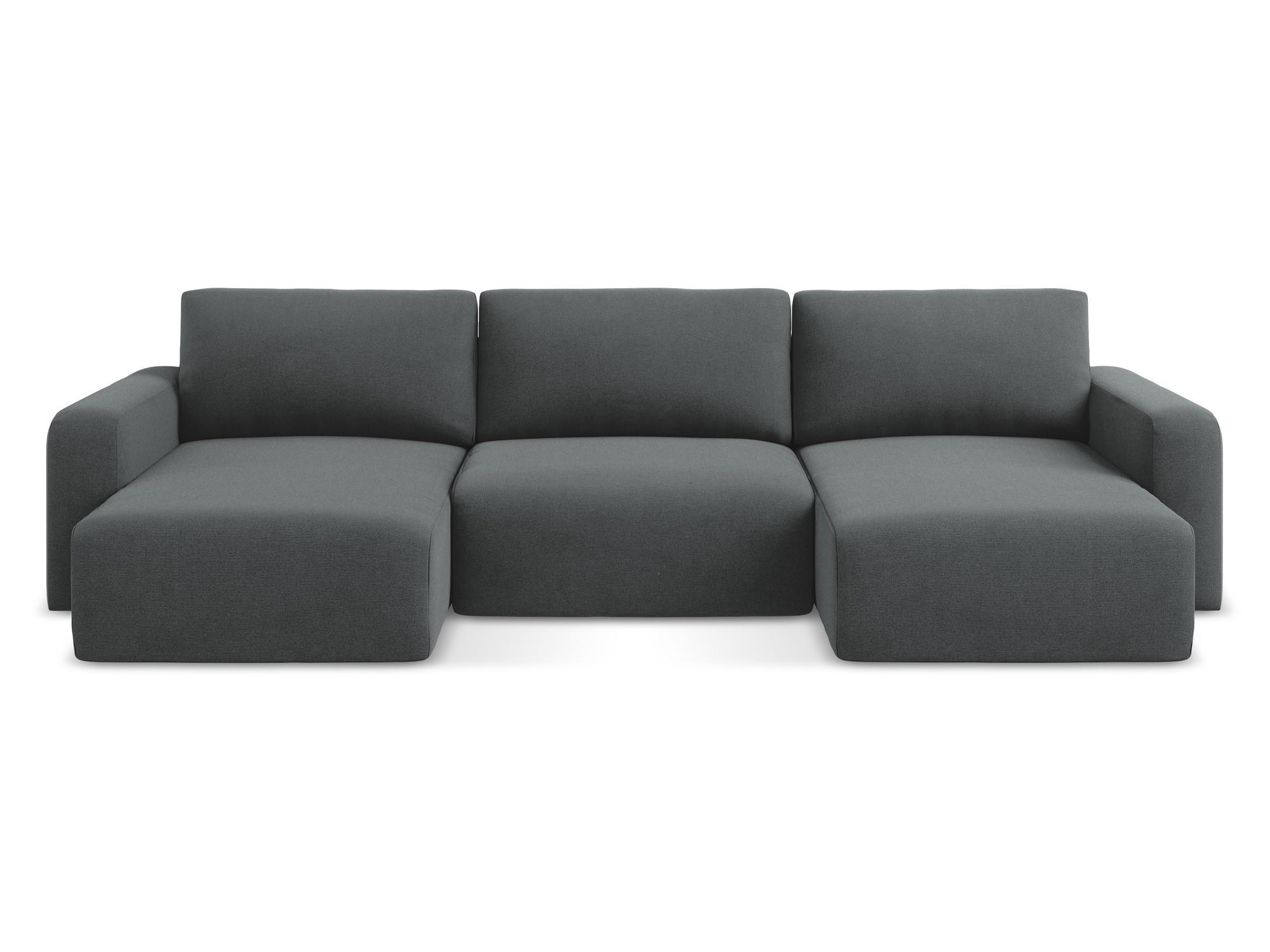 WOHNLANDSCHAFT Strukturstoff Stoff Grau - Beige/Schwarz, Kunststoff/Textil (332/79/149cm) - Makamii