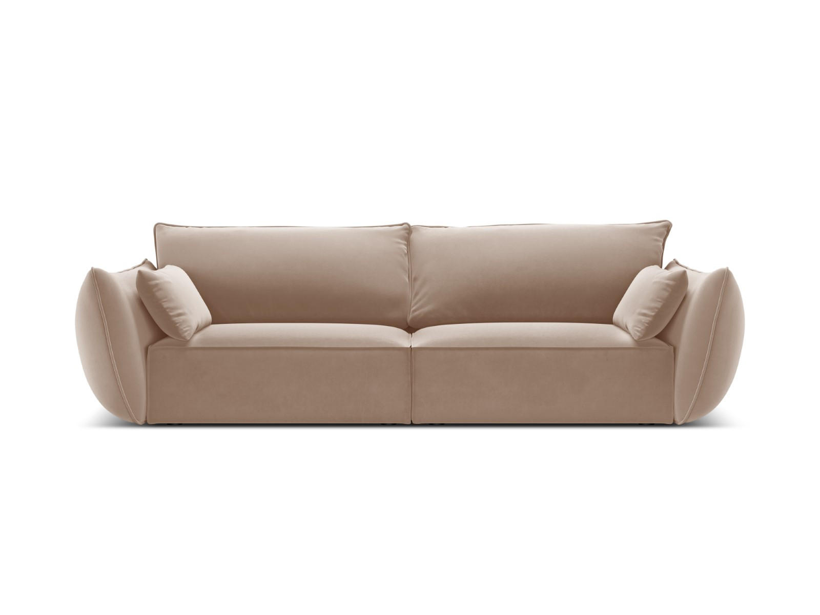 SOFA Kaelle aus Samt beige 3 Sitzplätze - Beige, Textil (100/85/208cm) - Micadoni