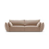 SOFA Kaelle aus Samt beige 3 Sitzplätze - Beige, Textil (100/85/208cm) - Micadoni