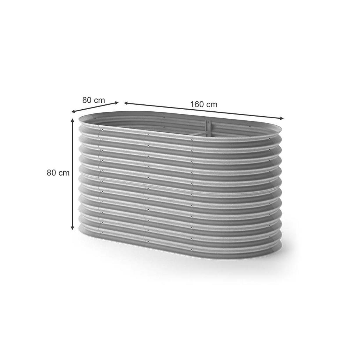 KOMPOSTER Garten, Silber, 160 x 82 cm - Silberfarben, Metall (160/80/82cm) - Vicco