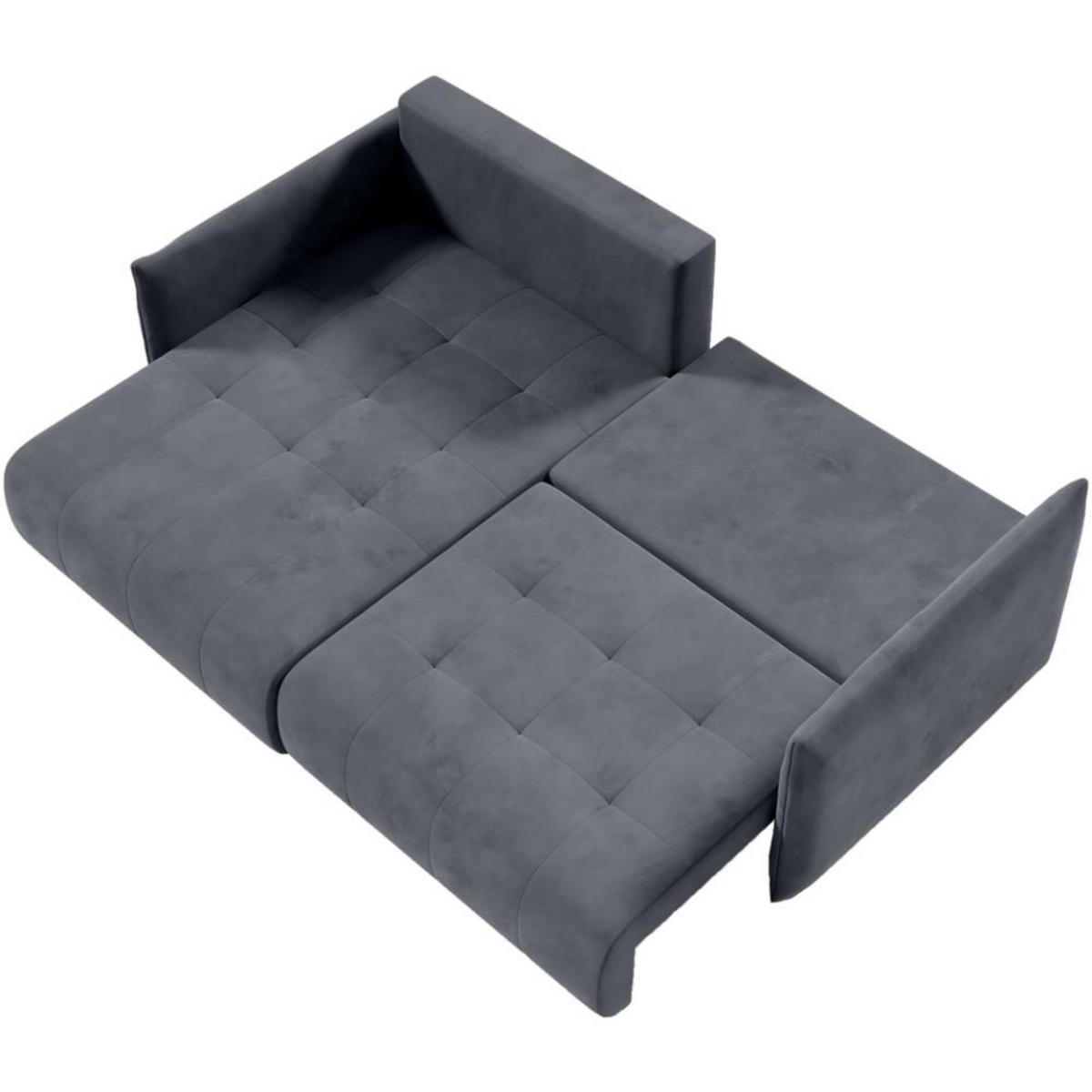 ECKSCHLAFSOFA Henry Mini grau links - Schwarz/Grau, Kunststoff/Textil (221/153cm) - Beautysofa