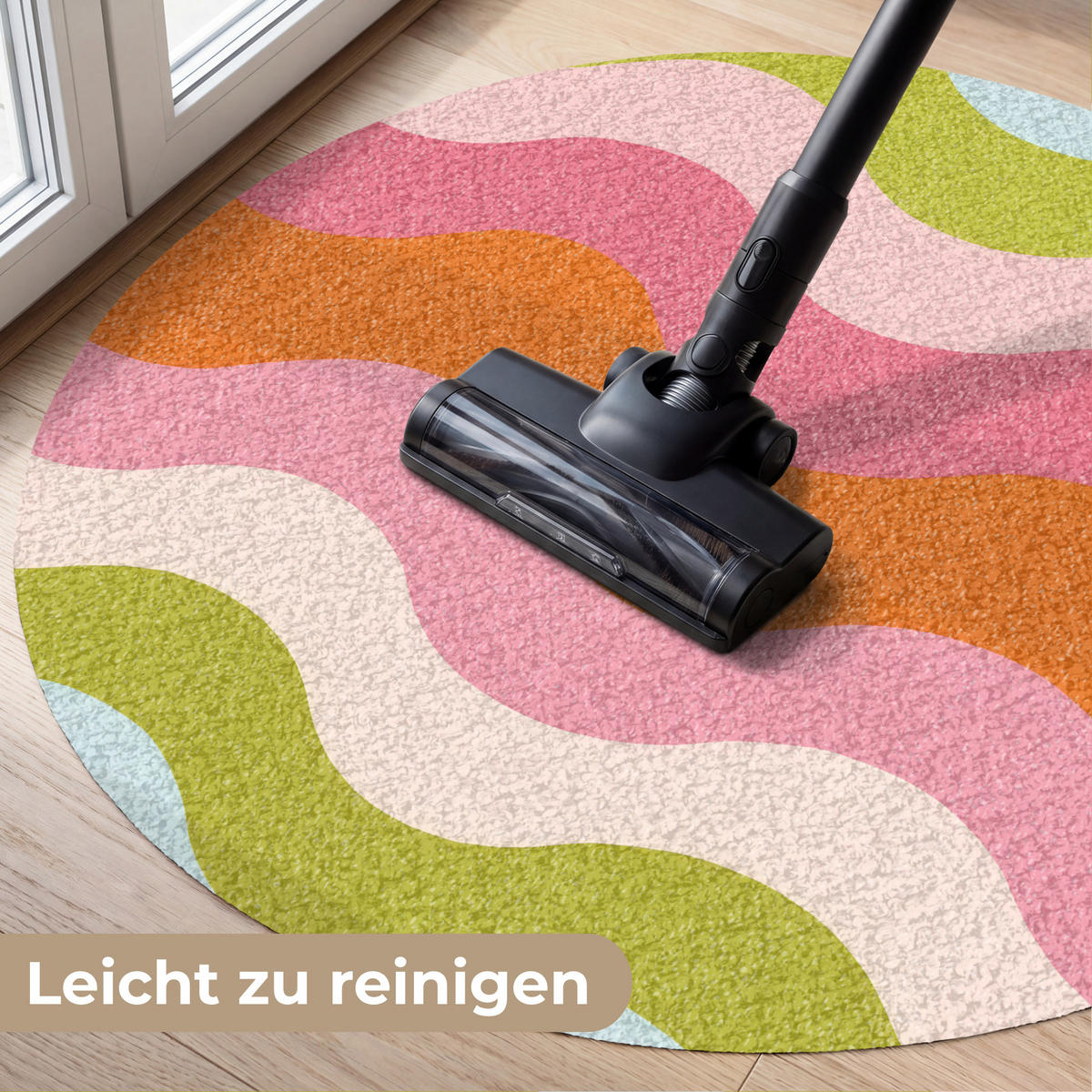 ROHOŽKA Oběžné dráhy - Vlny - Barevné - Vertikální 90x90 cm - různobarevná, textil/umělá hmota (90/0.4cm) - MuchoWow