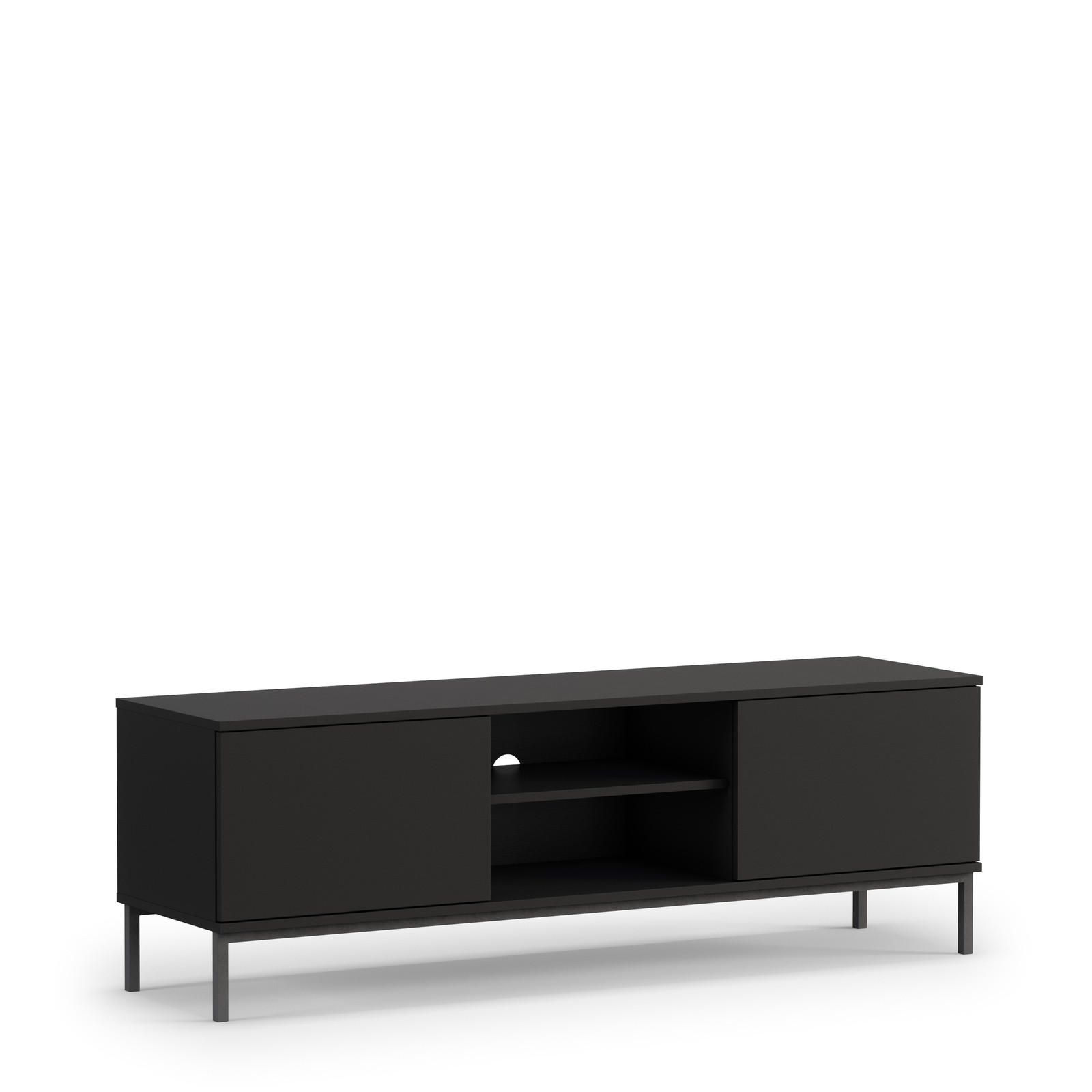 TV-LOWBOAARD Dallas 2D 150 cm Schwarz - Schwarz, Holzwerkstoff/Metall (150/50/41cm) - Ravio