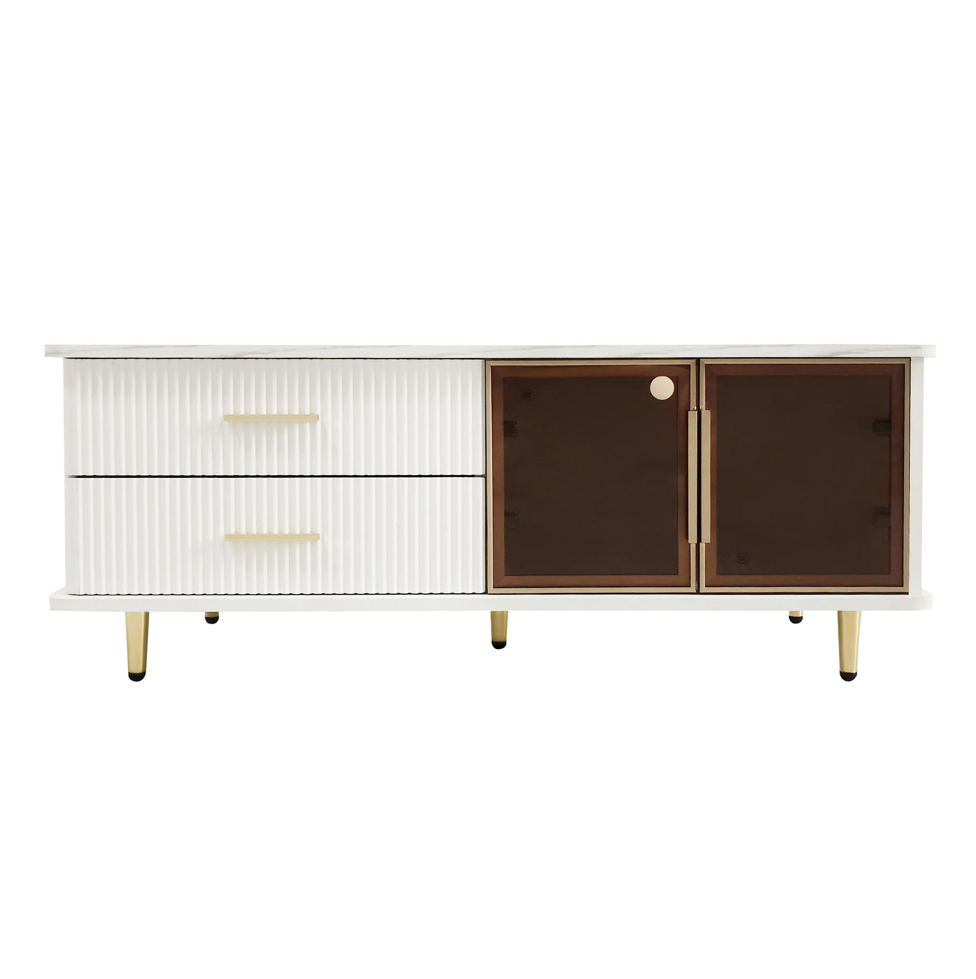 COUCHTISCH 100/50/40 cm in Weiß aus Spanplatte mit LED - Weiß, Holzwerkstoff (100/50/40cm) - OKMYHOME