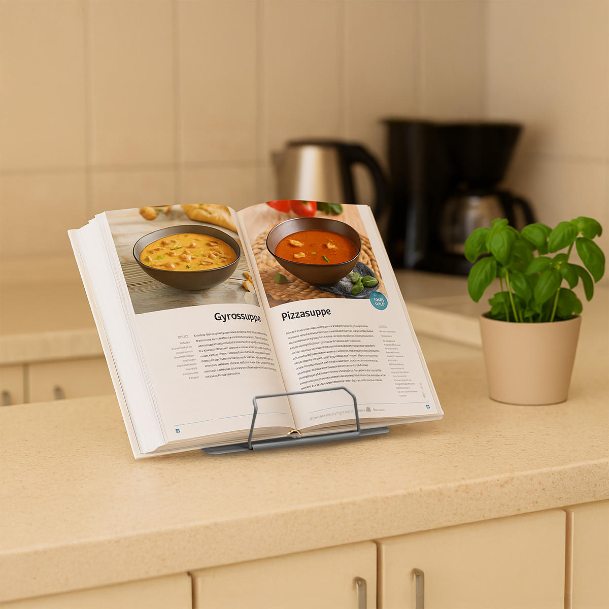 2xBUCHSTÄNDER - Grau, Metall (21/18/16.5cm) - Relaxdays