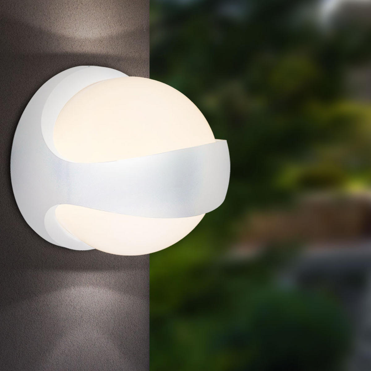 LED AUSSEN-WANDLEUCHTE Alu Weiß - Weiß, Metall (20/20/18cm) - Globo Lighting