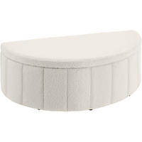 POLSTERBANK Moon mit großem Stauraum, Belastbarkeit 150 kg, 108 x 48 x 38,5 cm, Bouclé creme - Creme, Holz (108/40/48cm) - tectake