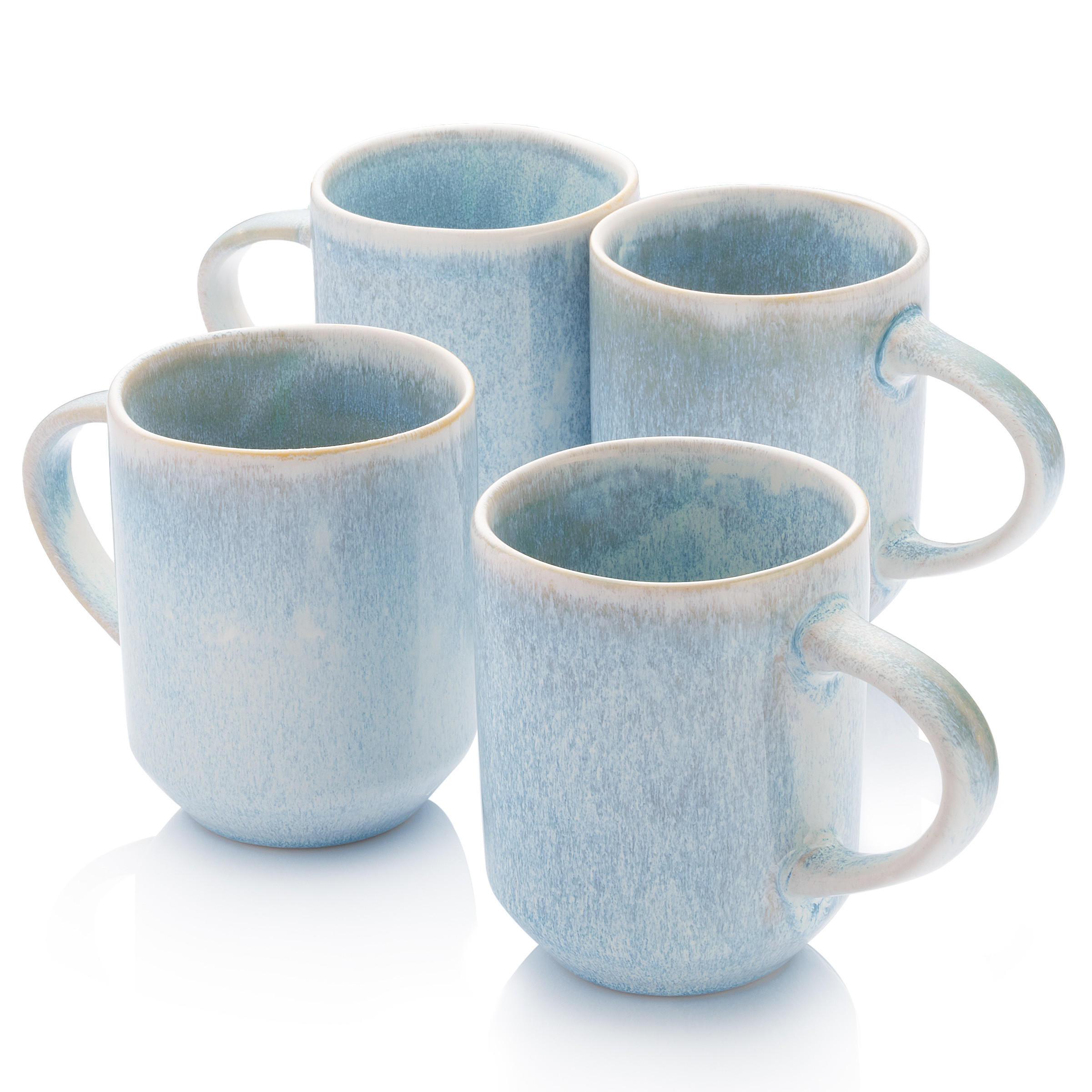 KAFFEEBECHER SET LIMA - 4 teilig aus Steingut - Hellblau, Keramik (24/15/23cm) - Sänger