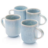 KAFFEEBECHER SET LIMA - 4 teilig aus Steingut - Hellblau, Keramik (24/15/23cm) - Sänger